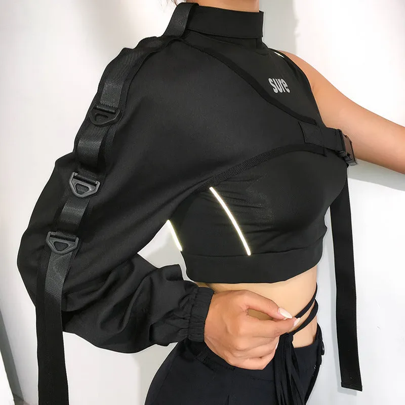 [ @vintage_venom_  ] "REFLECTIVE SINGLE SLEEVE" BLOUSE N090207