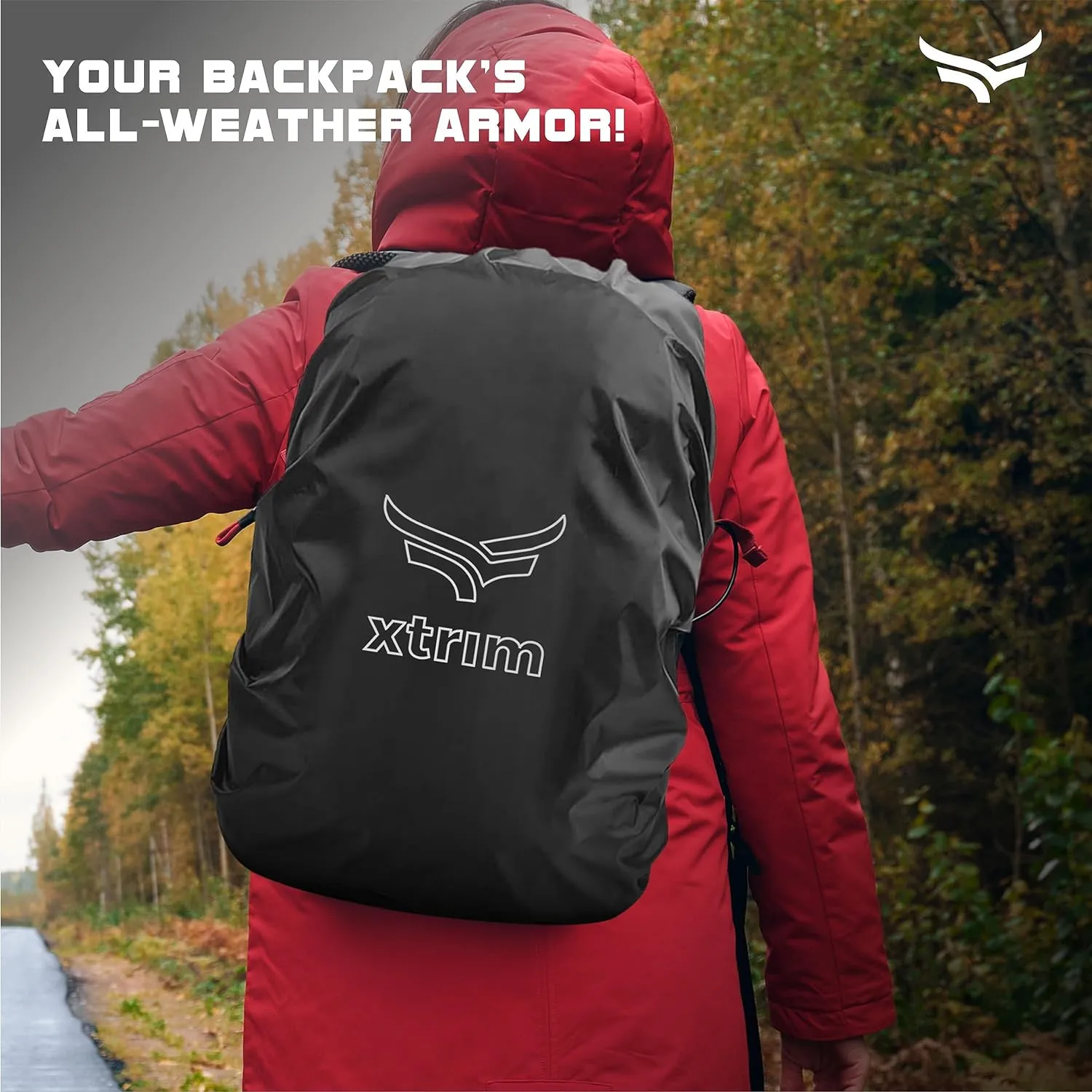 100% Rain & Dust Proof Protector for 30L to 40L Backpacks, Rain Cover for Bags with Storage Pouch, Rain Cover for School Bags, Rain Cover, Specially for Trekking & Camping (Black)