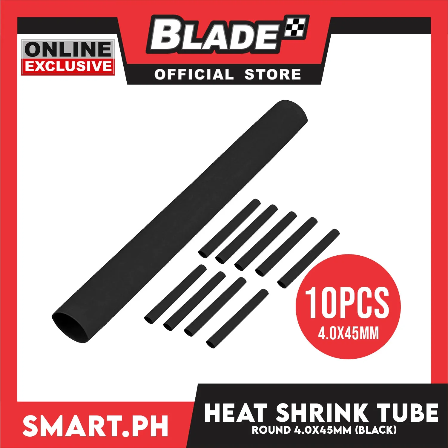 10pcs Heat Shrink Tube Wire Round 4.0x45mm (Black) Insulated Heat Shrink Tubing Cable Wrap