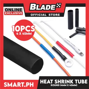 10pcs Heat Shrink Tube Wire Round 4.0x45mm (Black) Insulated Heat Shrink Tubing Cable Wrap
