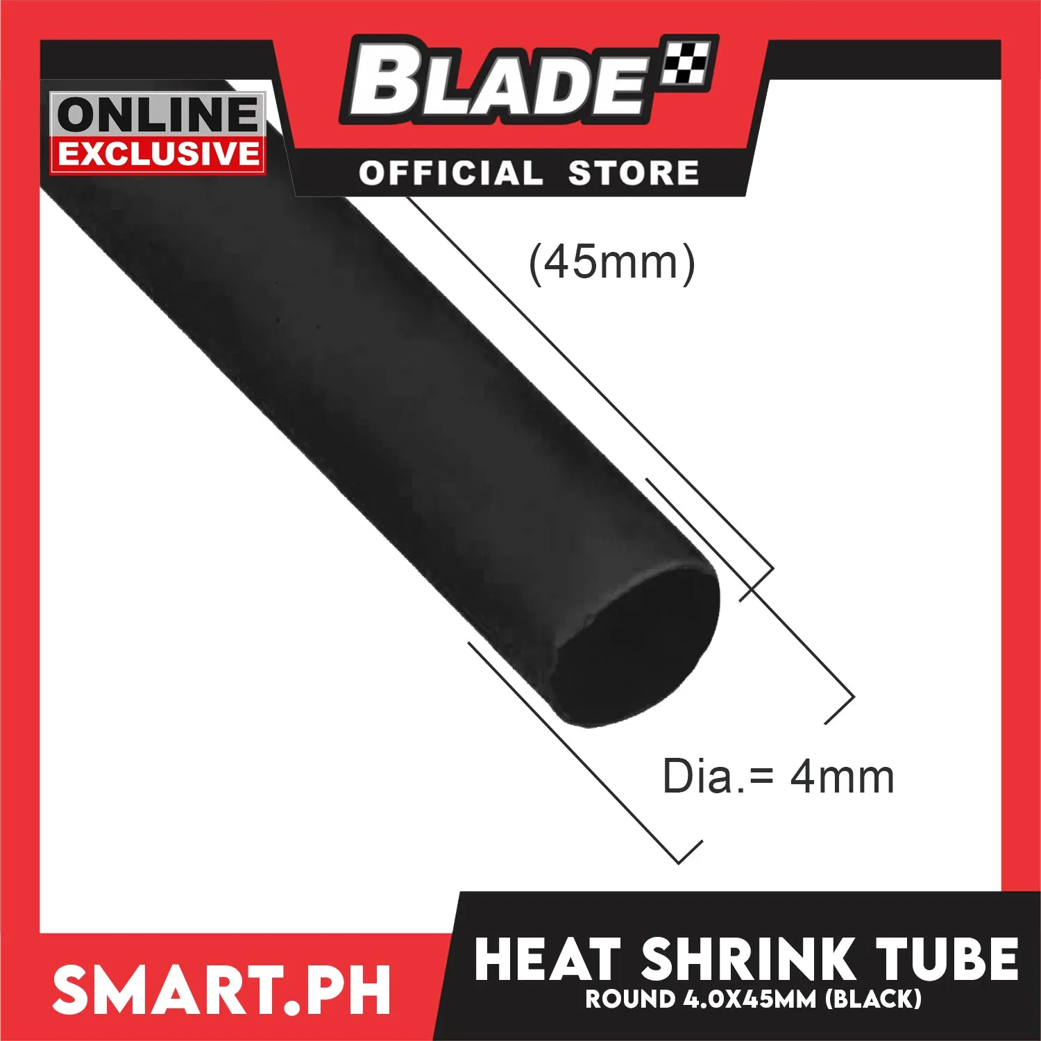 10pcs Heat Shrink Tube Wire Round 4.0x45mm (Black) Insulated Heat Shrink Tubing Cable Wrap
