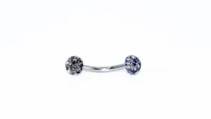 16GA Tiffany Bent Barbell (Lavender Sparkle Ball)