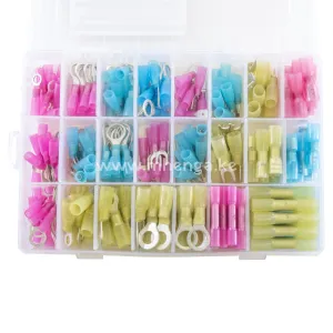 220PCS Waterproof Disconnector Crimp Lug Cable Insulated Connectors Heat Shrink butt Terminal Set