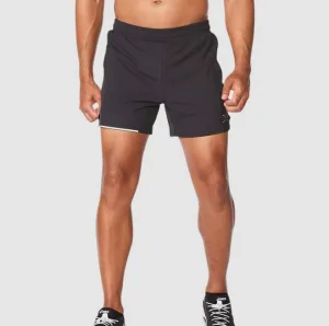 2XU Aero 5inch Shorts, Herren, Black/Silver Reflective