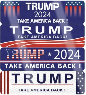 4 Pack Reflective Trump 2024 Car Magnet Stickers
