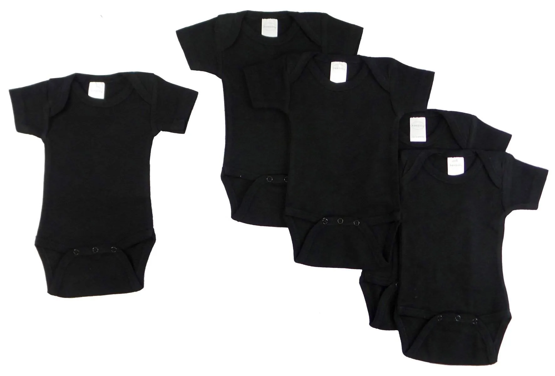 5 Pack Bambini Black Onesie (NB,S,M,L)
