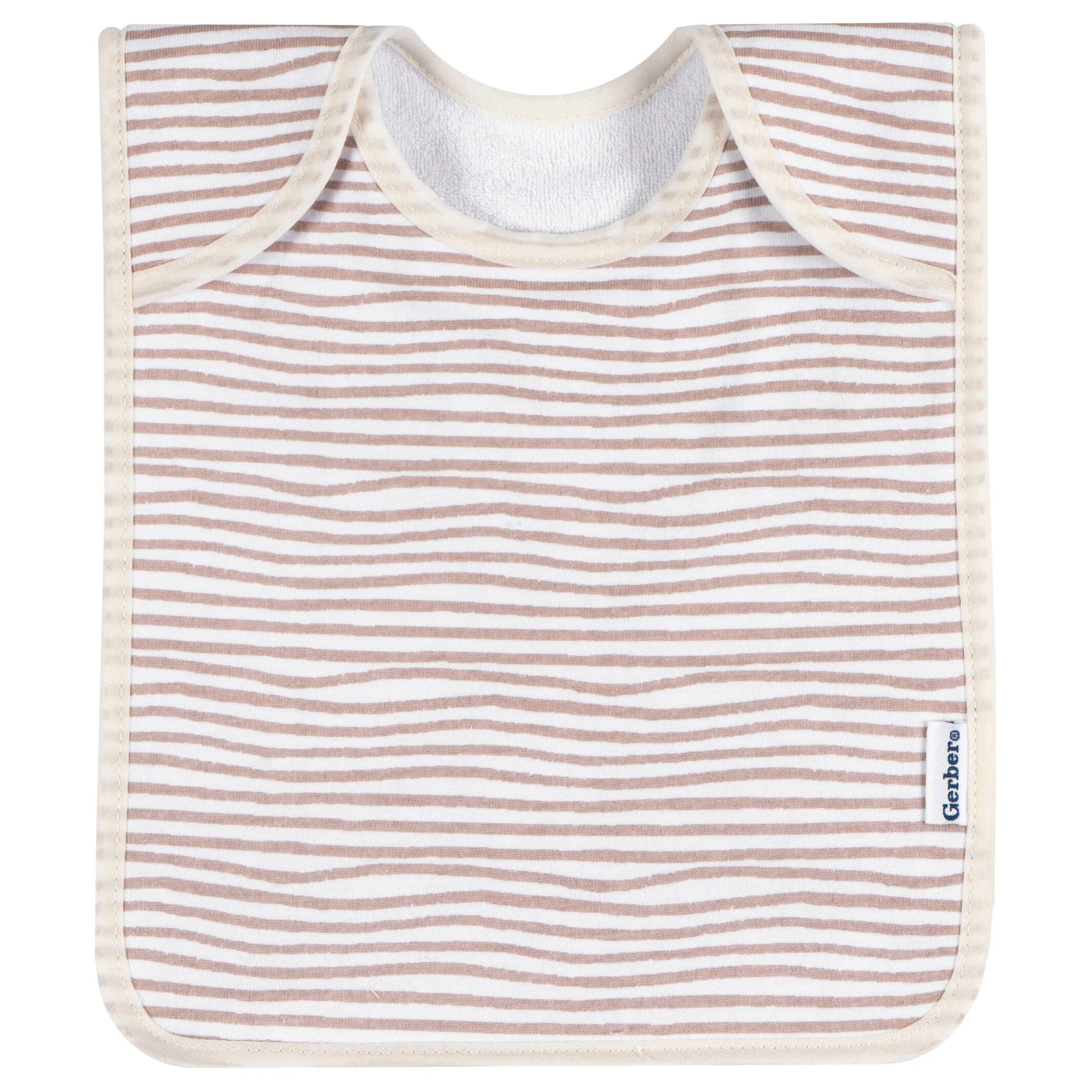 8-Pack Baby Neutral Safari Jersey Lap Shoulder Bibs