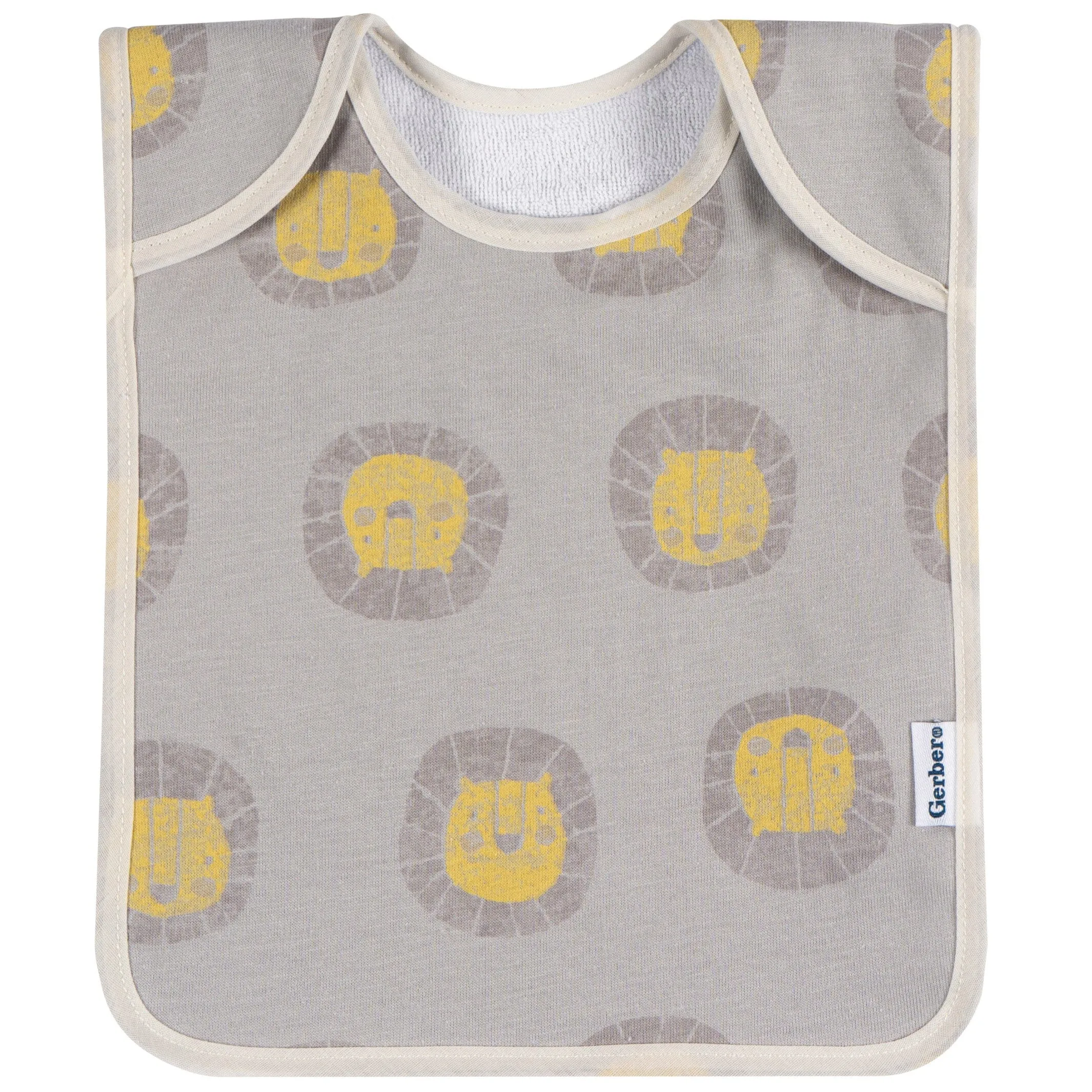 8-Pack Baby Neutral Safari Jersey Lap Shoulder Bibs