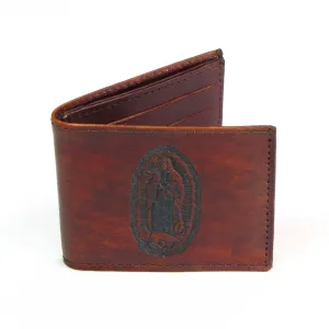 AB330-20  Antique Finish Slim Billfold- Virgen de Guadalupe
