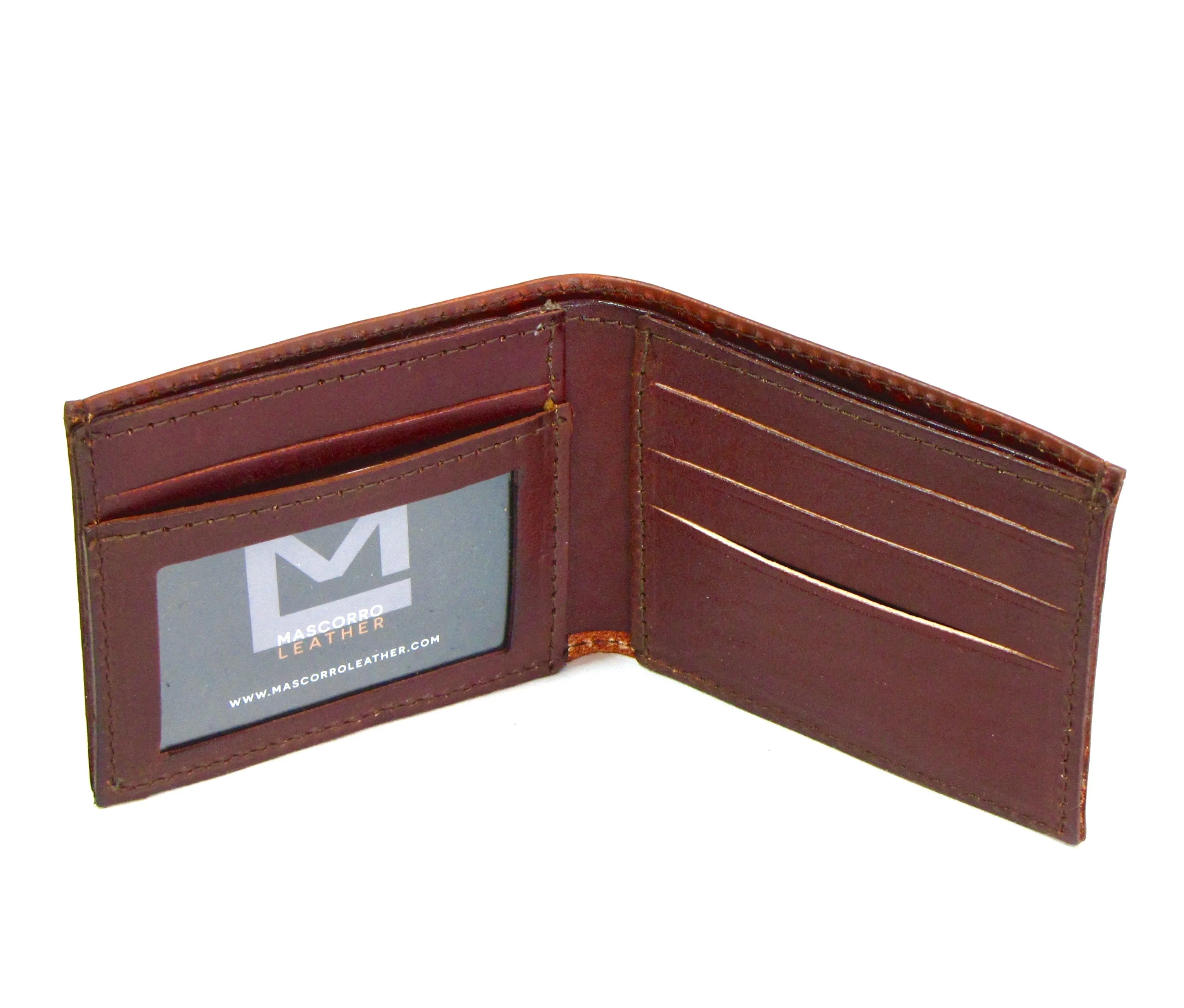 AB330-45  Antique Finish Slim Billfold- Open Eagle