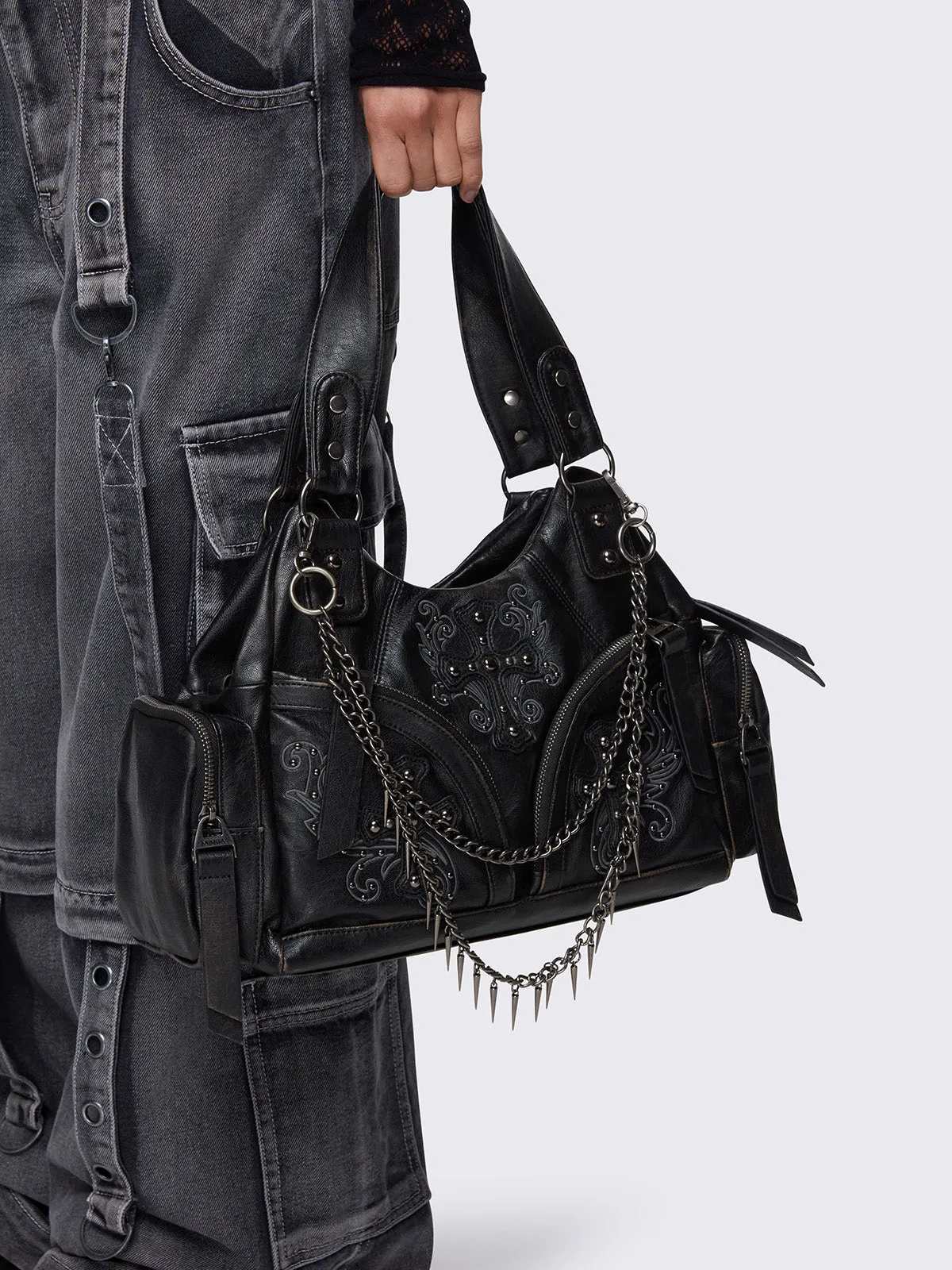 Abyss Black Vegan Shoulder Bag