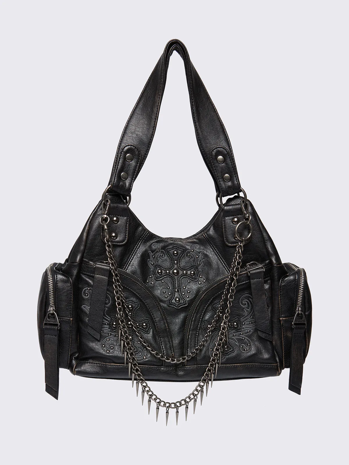 Abyss Black Vegan Shoulder Bag