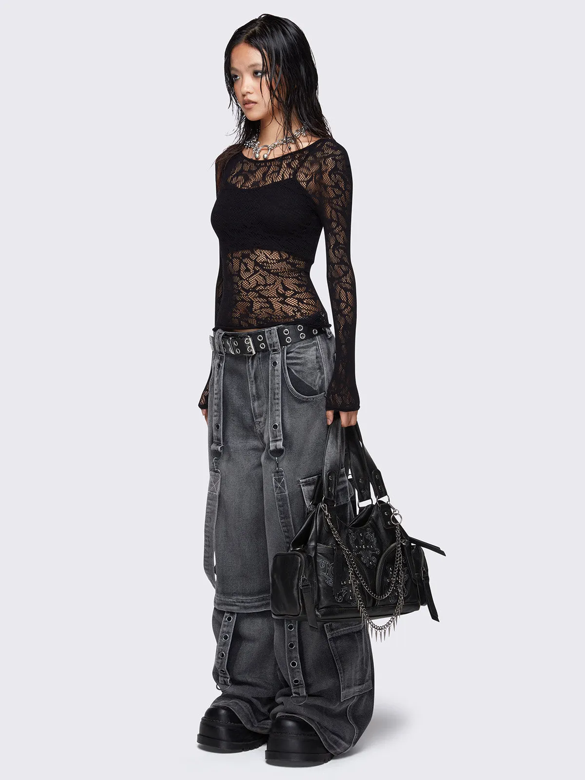 Abyss Black Vegan Shoulder Bag