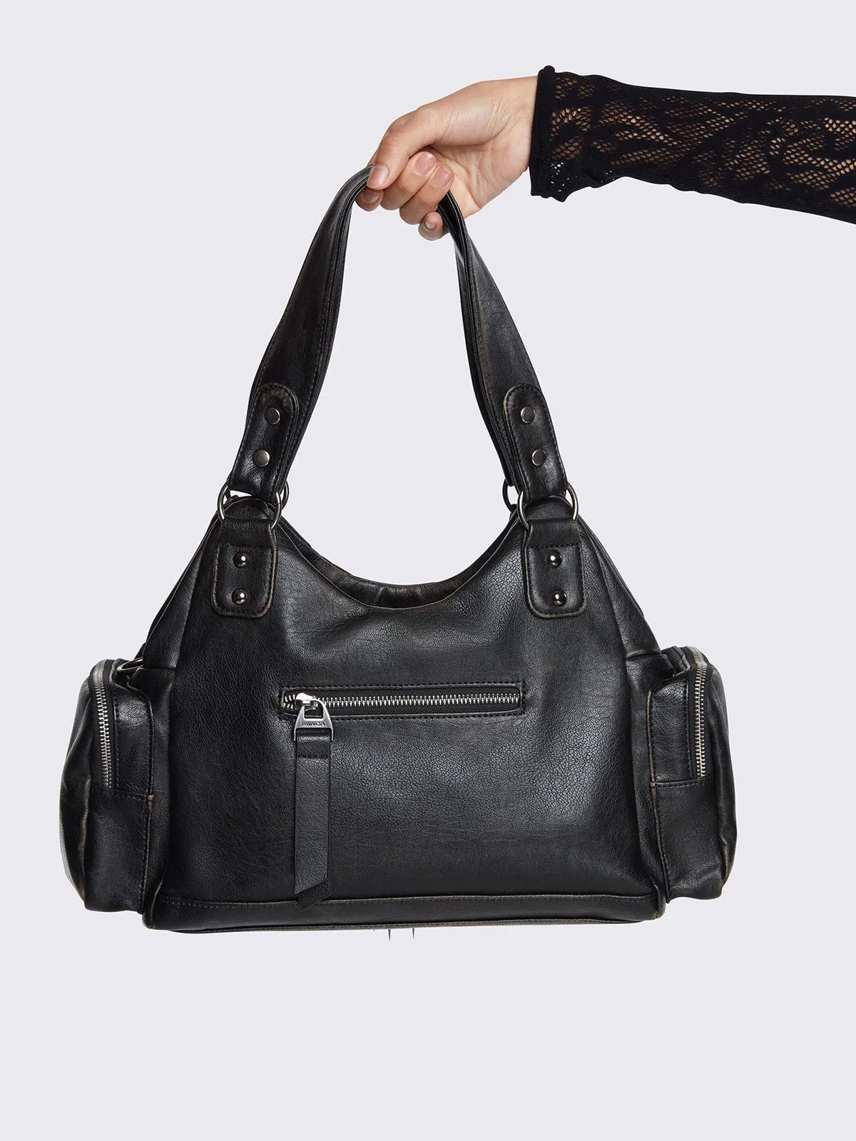 Abyss Black Vegan Shoulder Bag