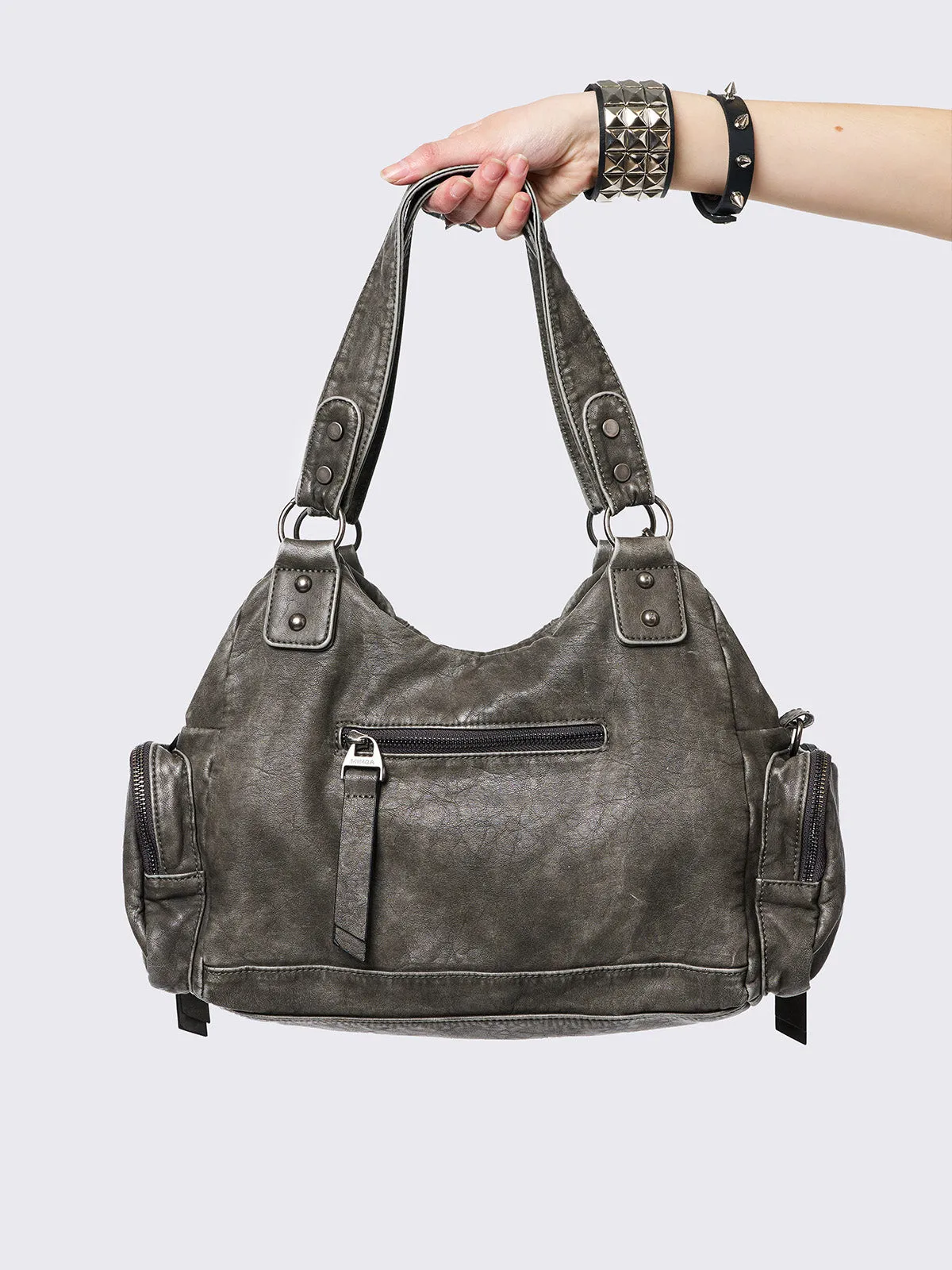 Abyss Grey Vegan Shoulder Bag