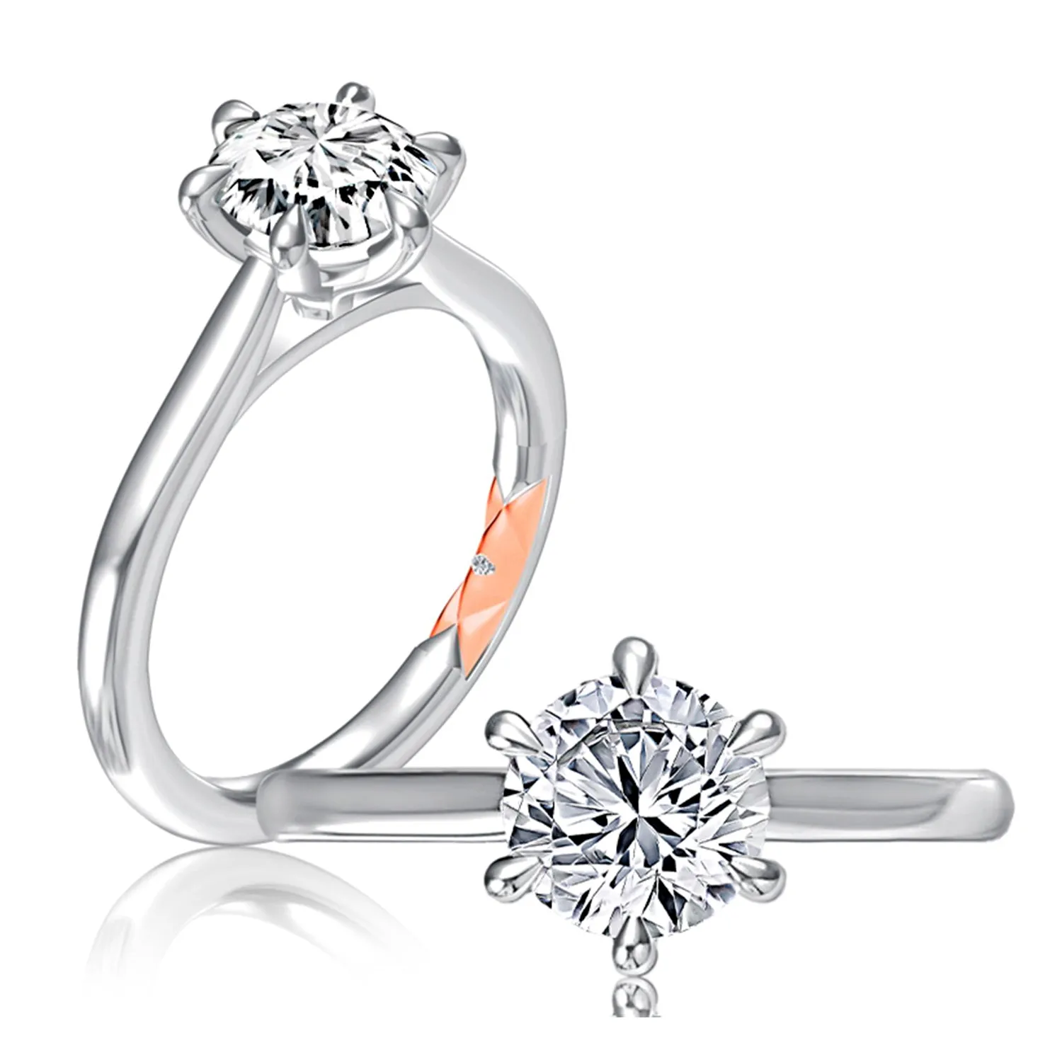 A.Jaffe 14k White Gold Solitaire Gold Semi-Mount Ring – MECRD2756/201