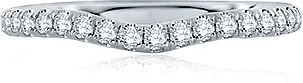 A.Jaffe Contoured Pave Diamond Wedding Band