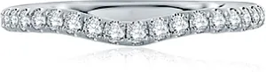 A.Jaffe Contoured Pave Diamond Wedding Band