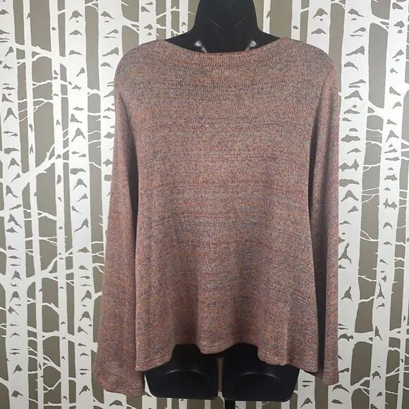 altar’d state NEW $60 Rust Rainbow Space Dyed Oversized Bell Sleeve Sweater sz M