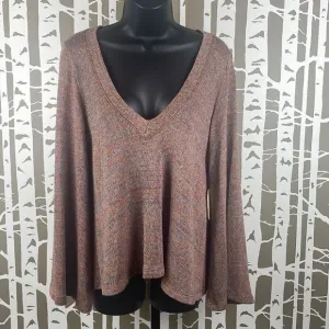 altar’d state NEW $60 Rust Rainbow Space Dyed Oversized Bell Sleeve Sweater sz M