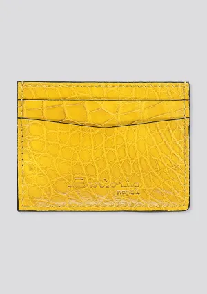Amalfi Yellow Croco Leather Card Holder