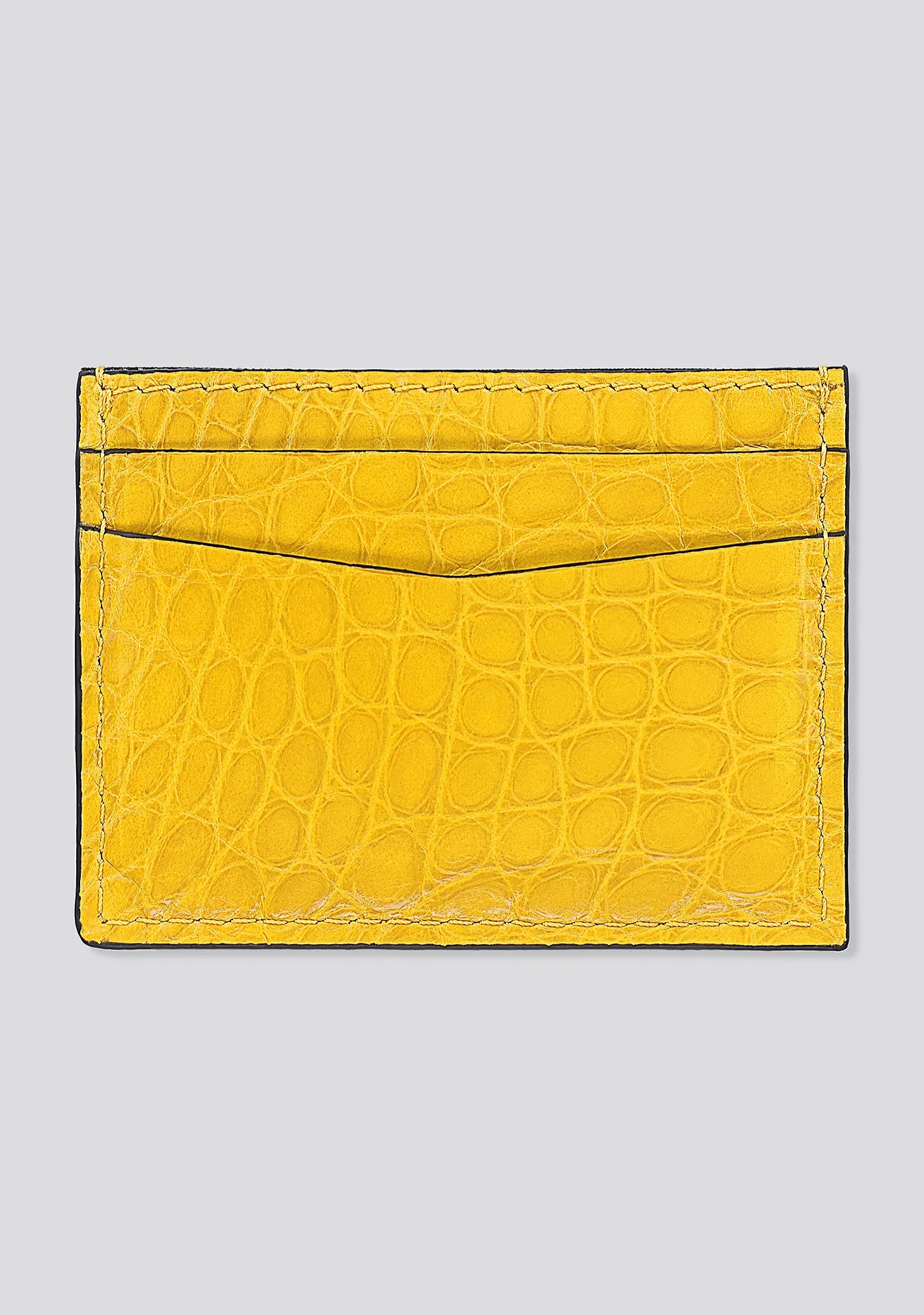 Amalfi Yellow Croco Leather Card Holder