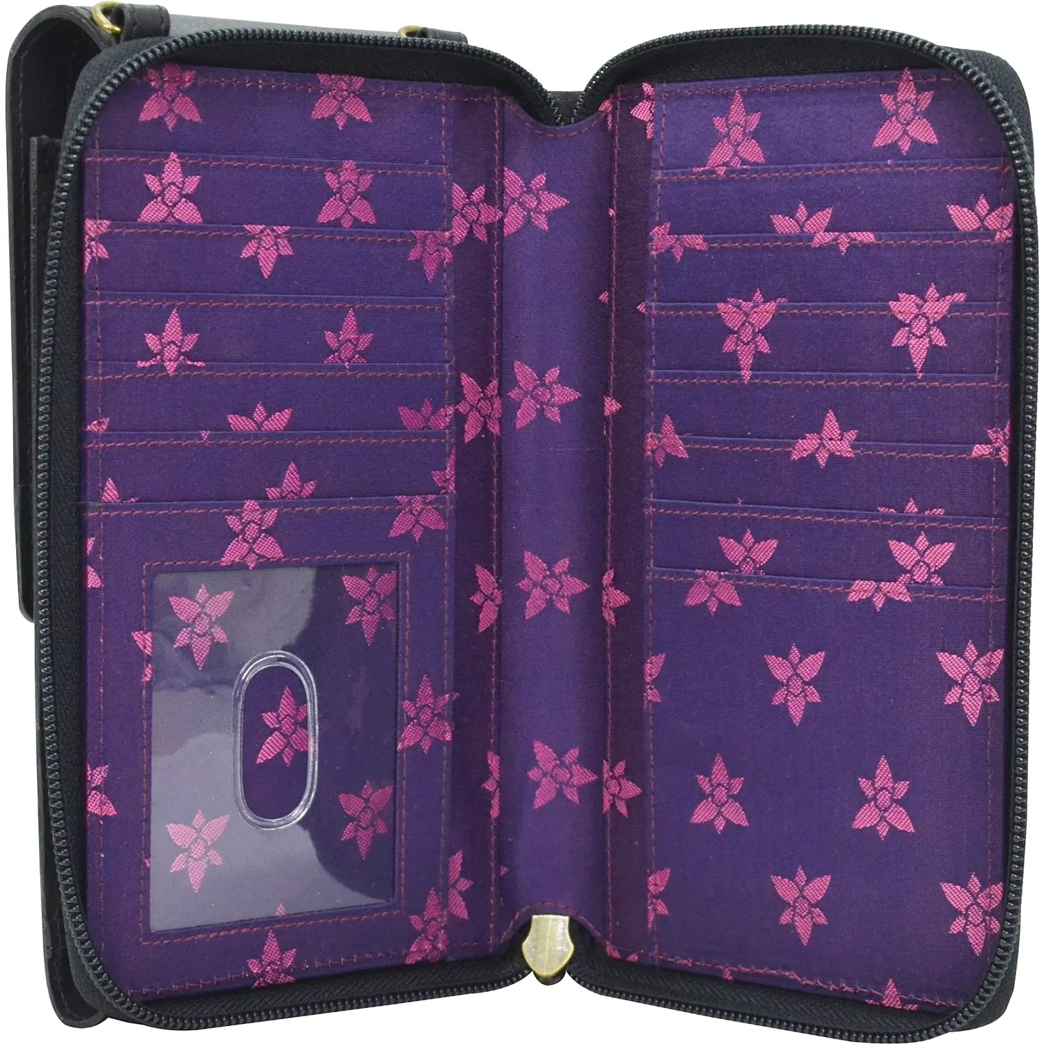 Anuschka Crossbody Phone Case Hummingbird Black Leather