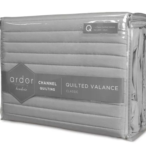 Ardor Boudoir Quilted Valance - Silver