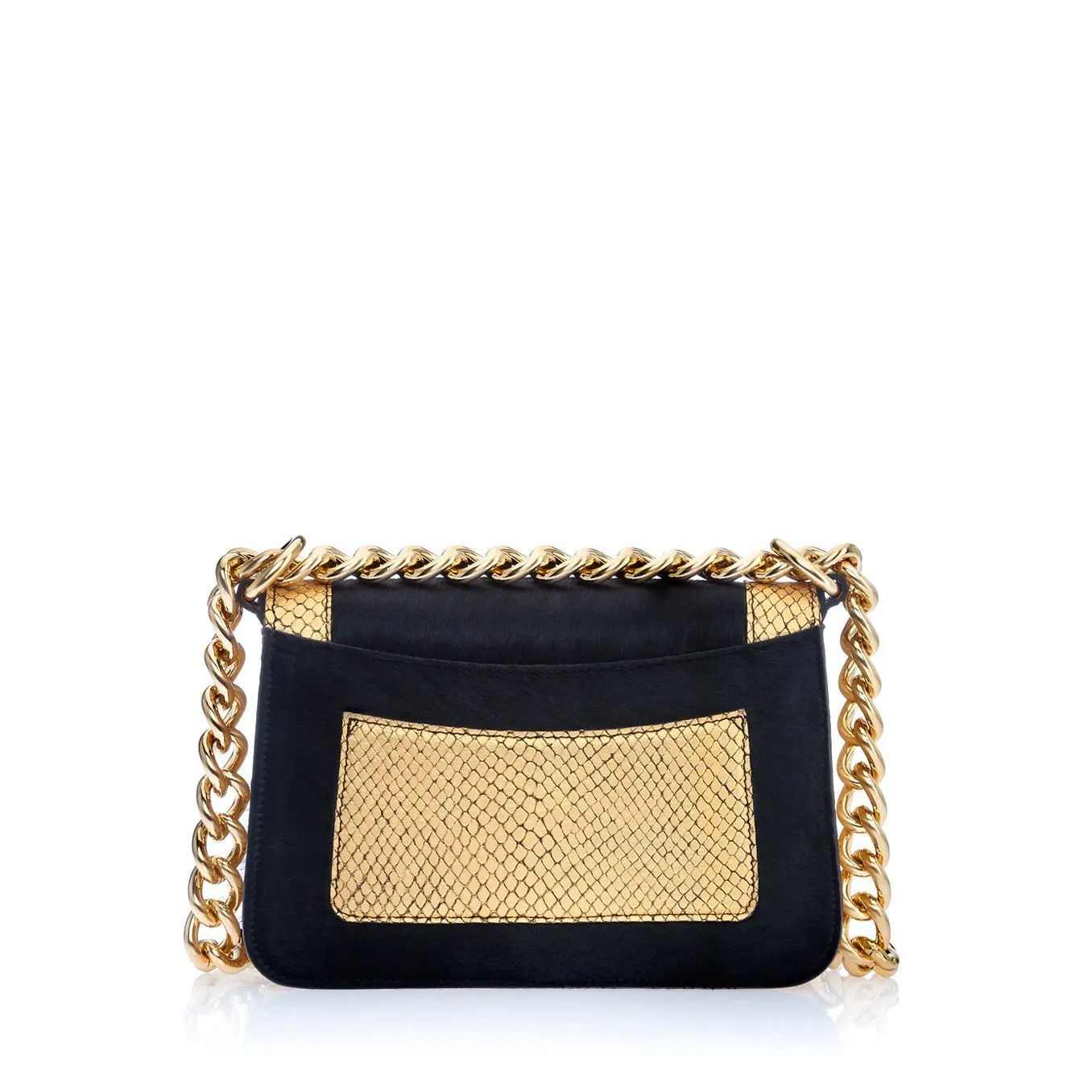 Audreyette Mini Novelty: Designer Crossbody in Black and Gold