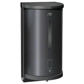 Auto, Liquid Soap / Gel Hand Sanitizer Dispenser (Batt.) Matte Black, 30 oz., Surface OR Stand Mount ASI 0362-41