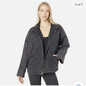 Avec Les Filles French Terry Quilted Dolman Jacket