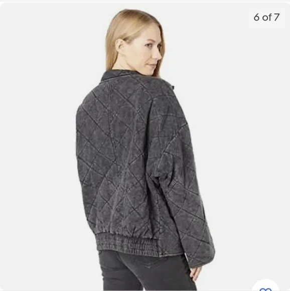 Avec Les Filles French Terry Quilted Dolman Jacket