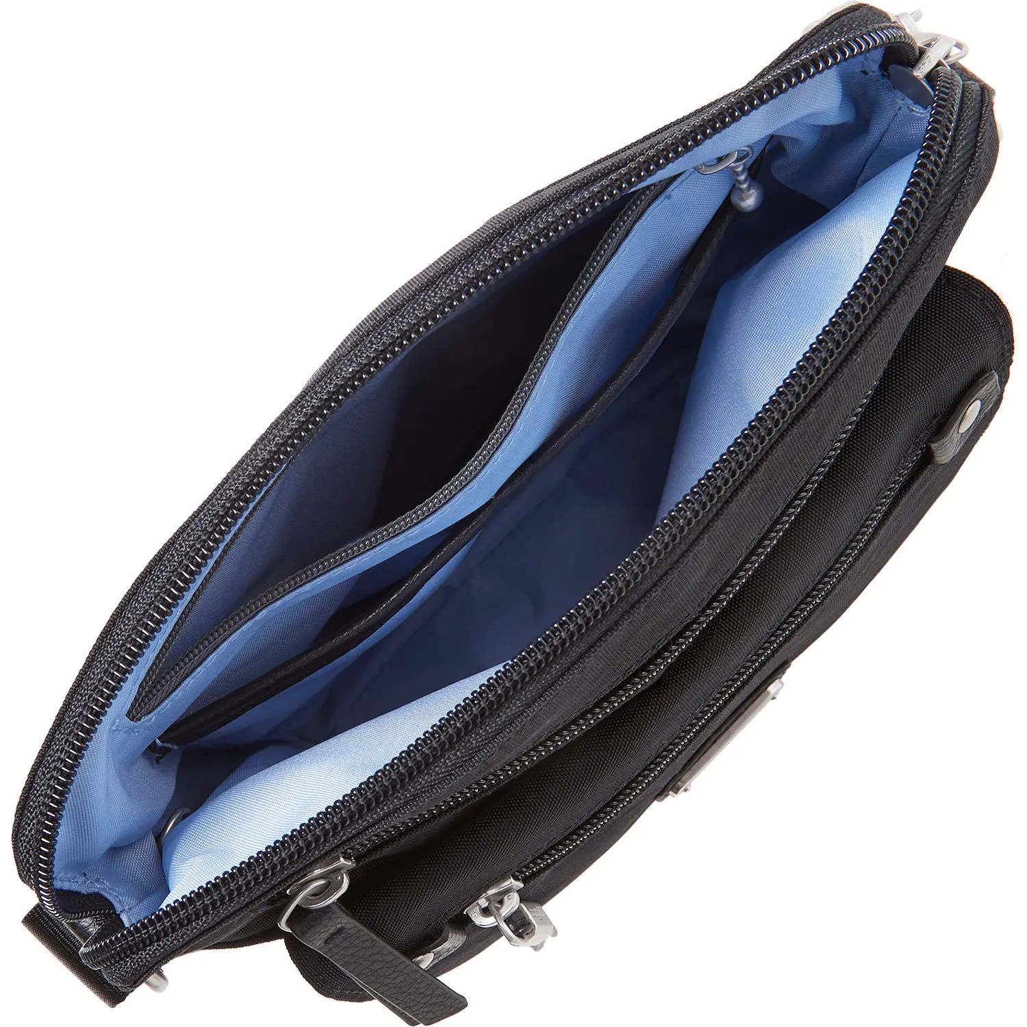 Baggallini Escape Crossbody With RFID Phone Wristlet Black Nylon