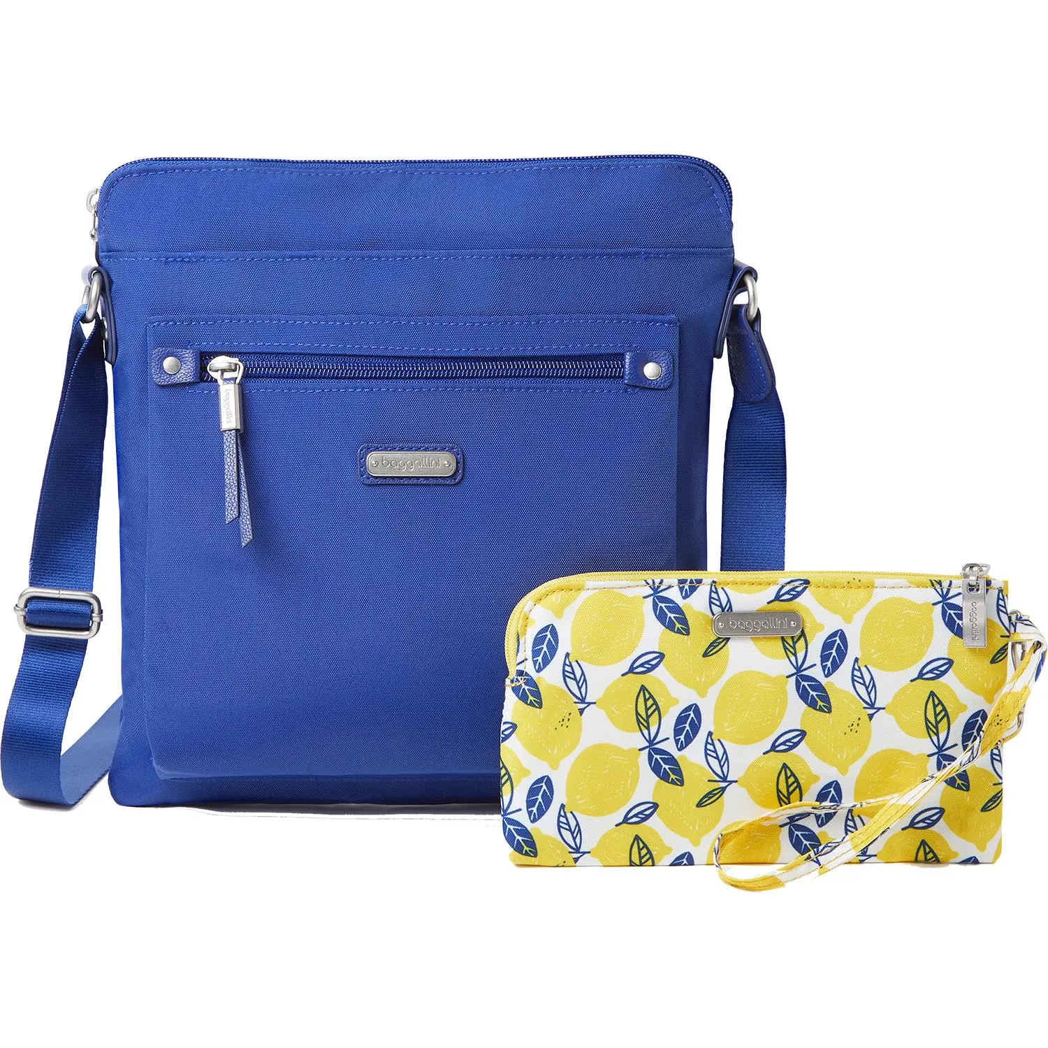 Baggallini Go Bagg With RFID Phone Wristlet Cobalt/Skylight Nylon