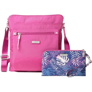 Baggallini Go Bagg with RFID Phone Wristlet Deep Fuchsia Nylon