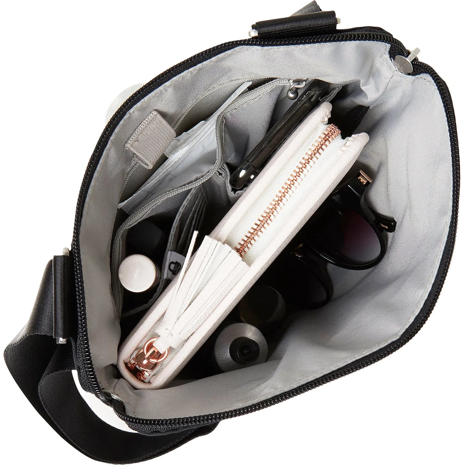 Baggallini Madras RFID Crossbody Bag Black Nylon