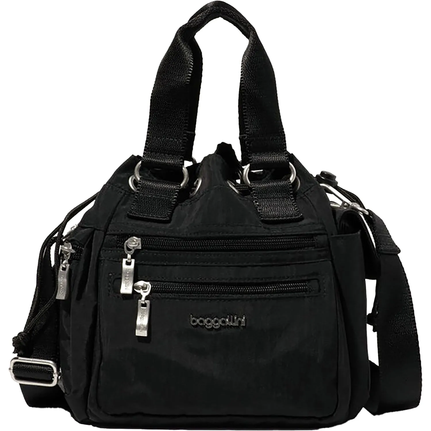 Baggallini Modern Everywhere Drawstring Mini Black Nylon