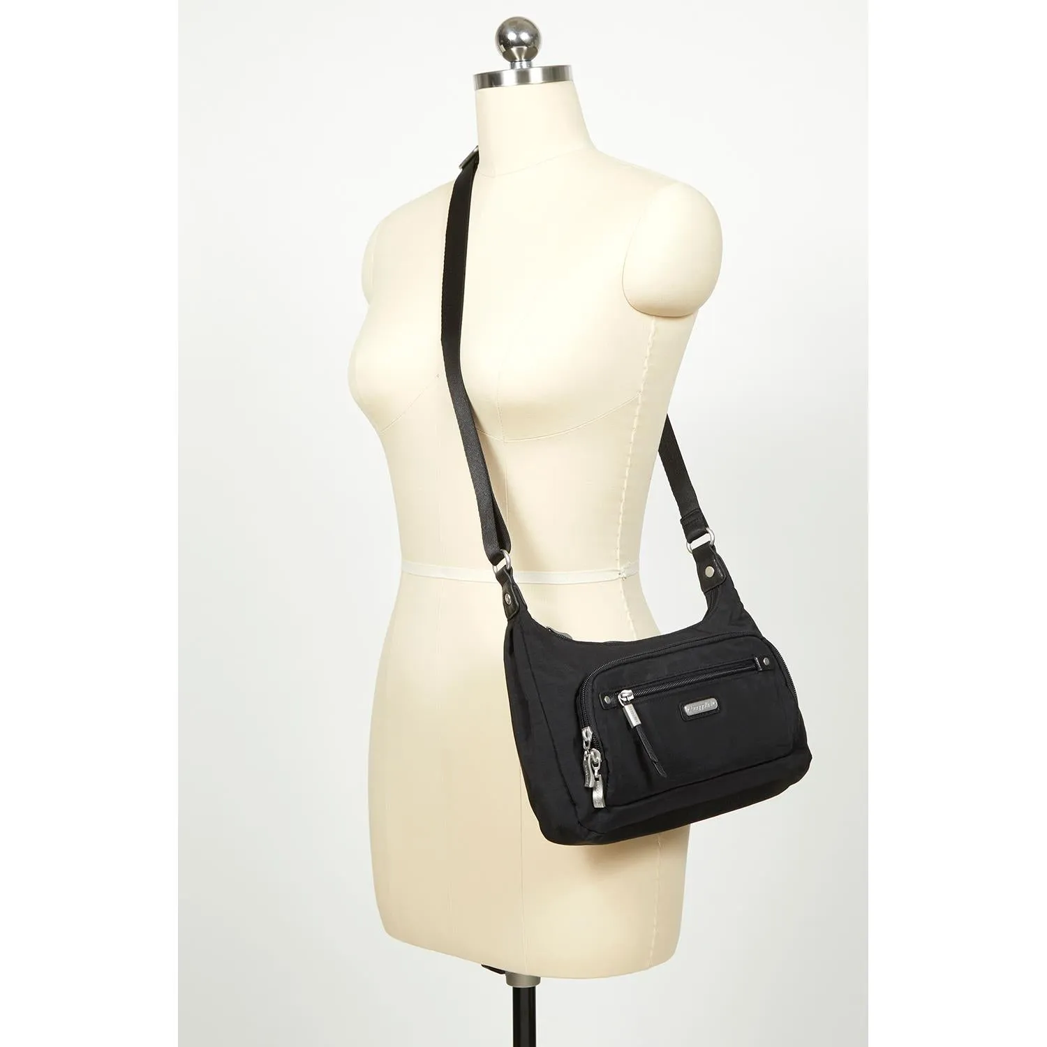 Baggallini RFID Everyday Traveler Bagg Sterling Shimmer Nylon