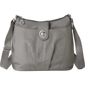 Baggallini Sorrento RFID Hobo Bag Sterling Shimmer Nylon