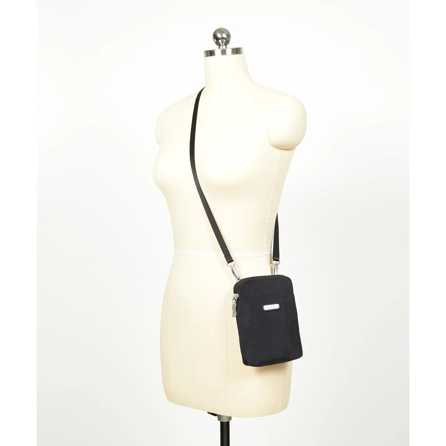 Baggallini Take Two RFID Bryant Crossbody Black Cheetah Nylon