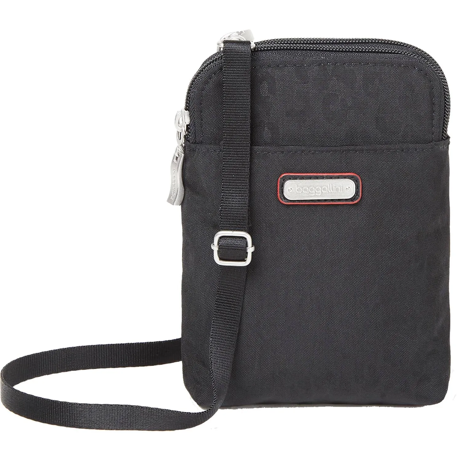 Baggallini Take Two RFID Bryant Crossbody Black Cheetah Nylon