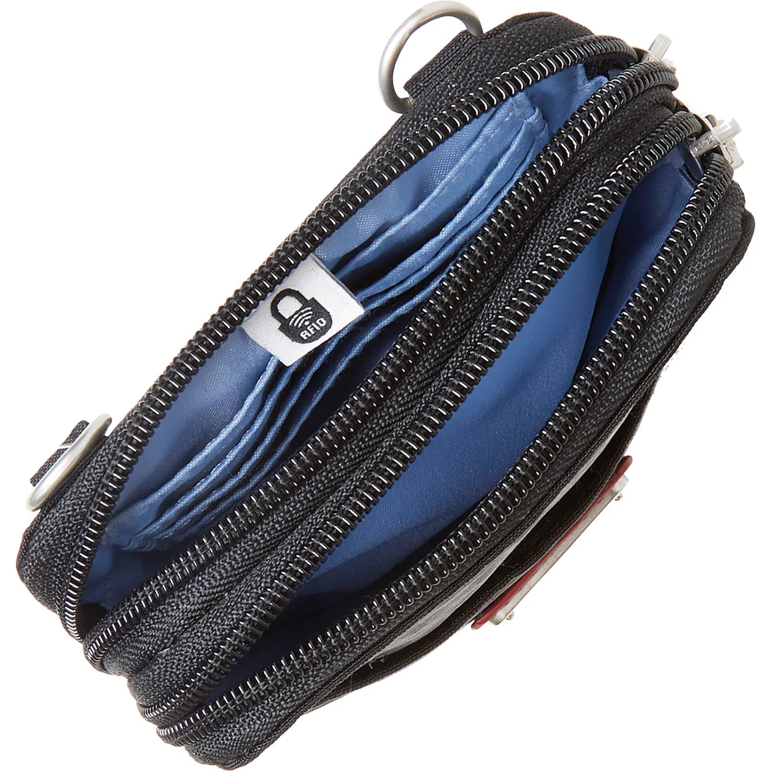 Baggallini Take Two RFID Bryant Crossbody Black Cheetah Nylon