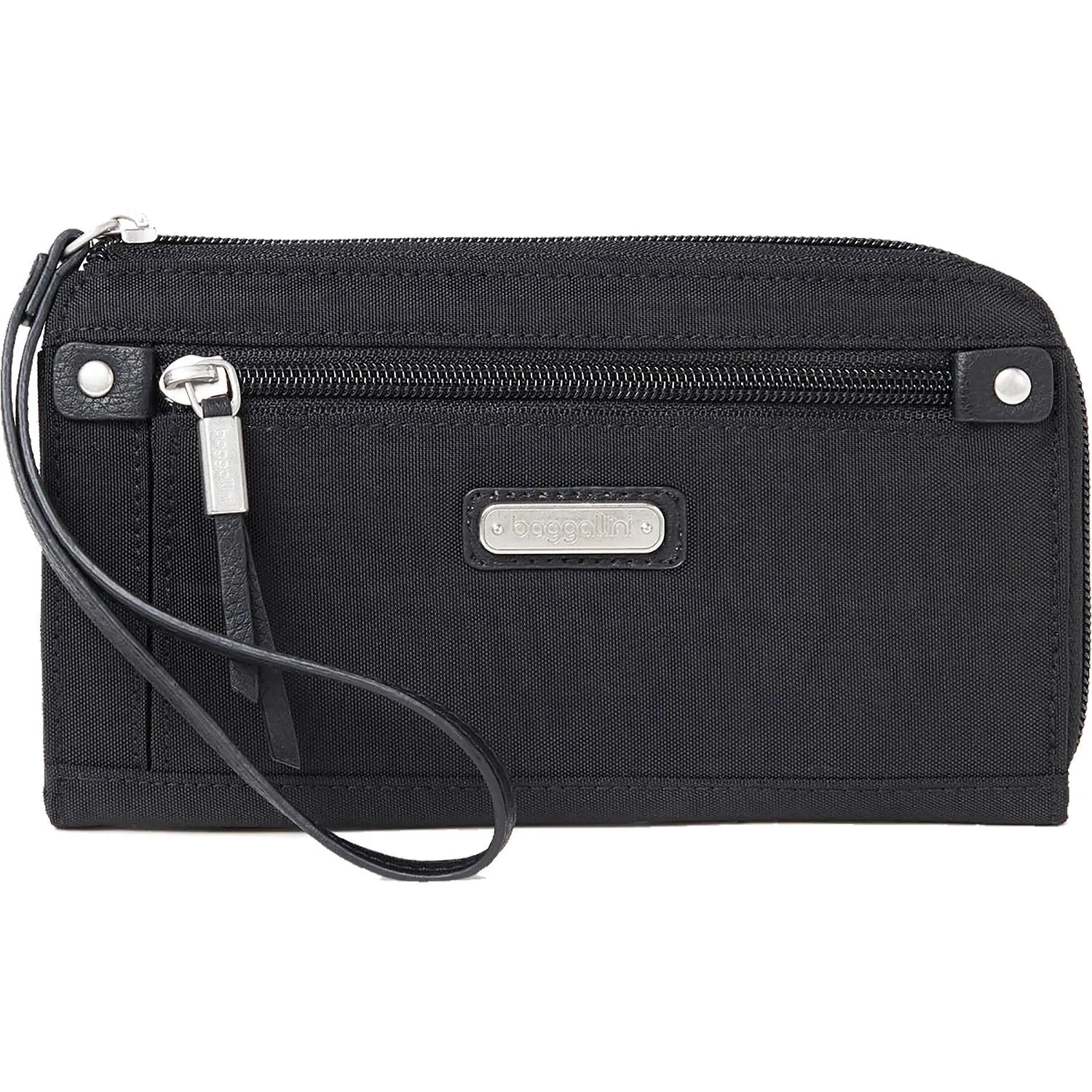 Baggallini Zip Around Wallet Black Nylon