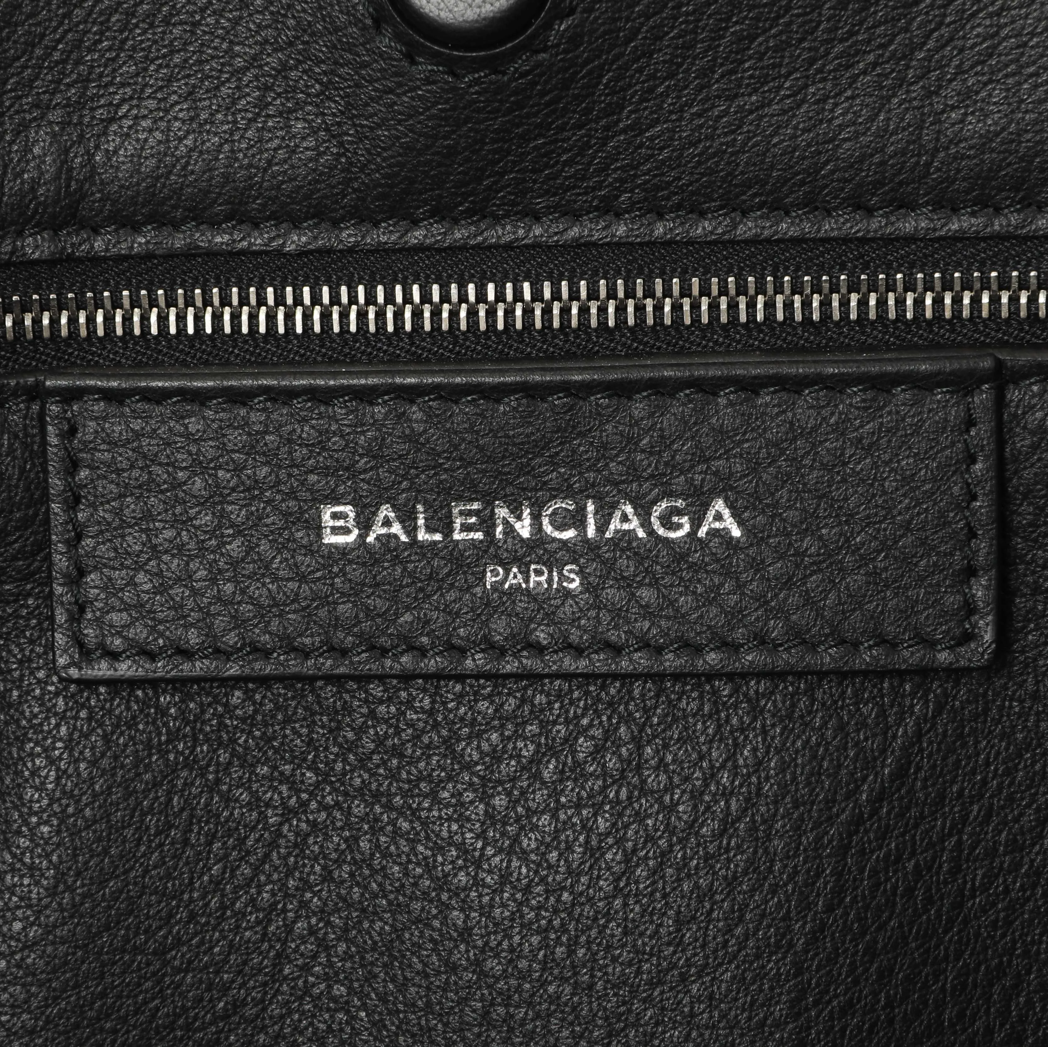 Balenciaga Black Veau Papier A6 Zip Around Black Tote