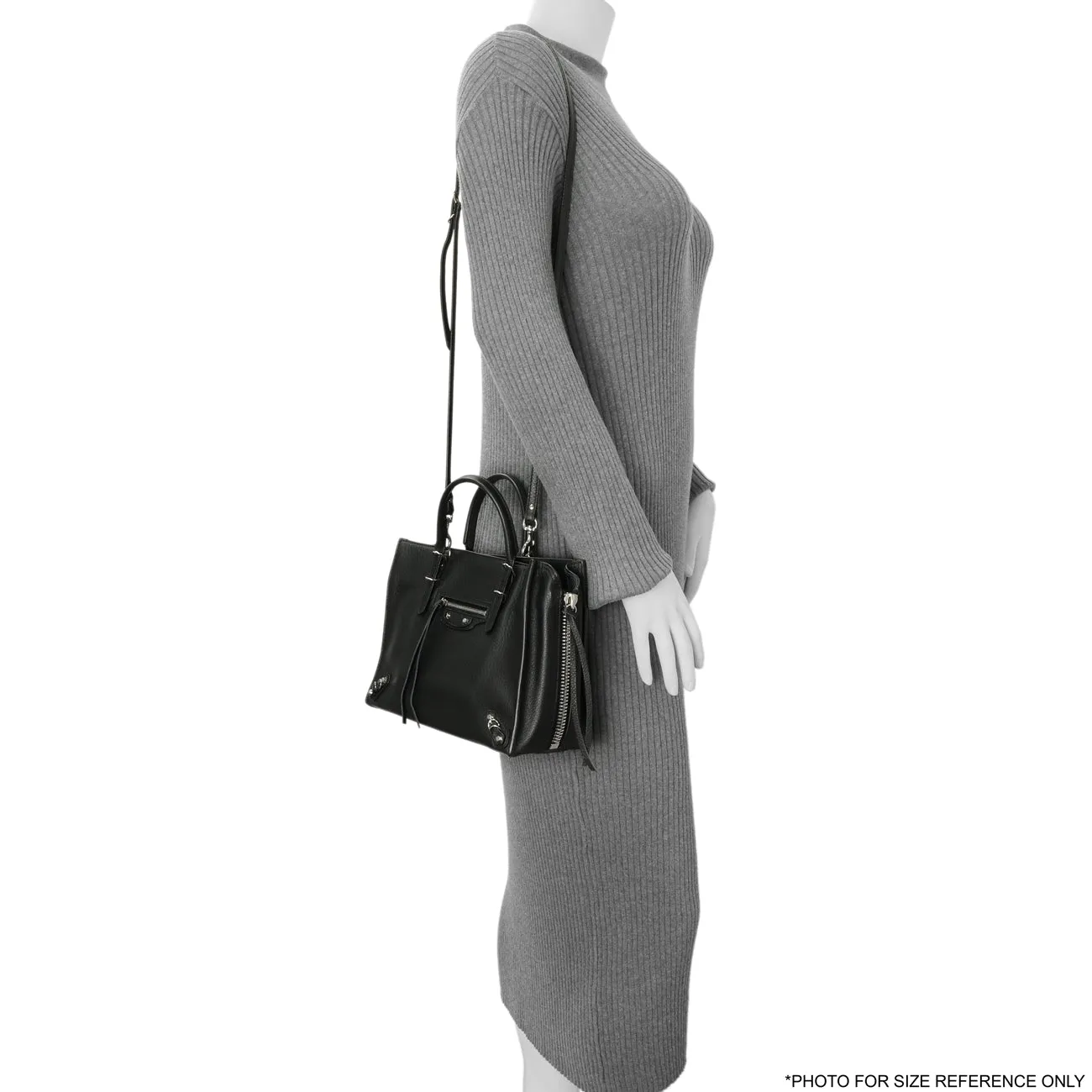 Balenciaga Black Veau Papier A6 Zip Around Black Tote