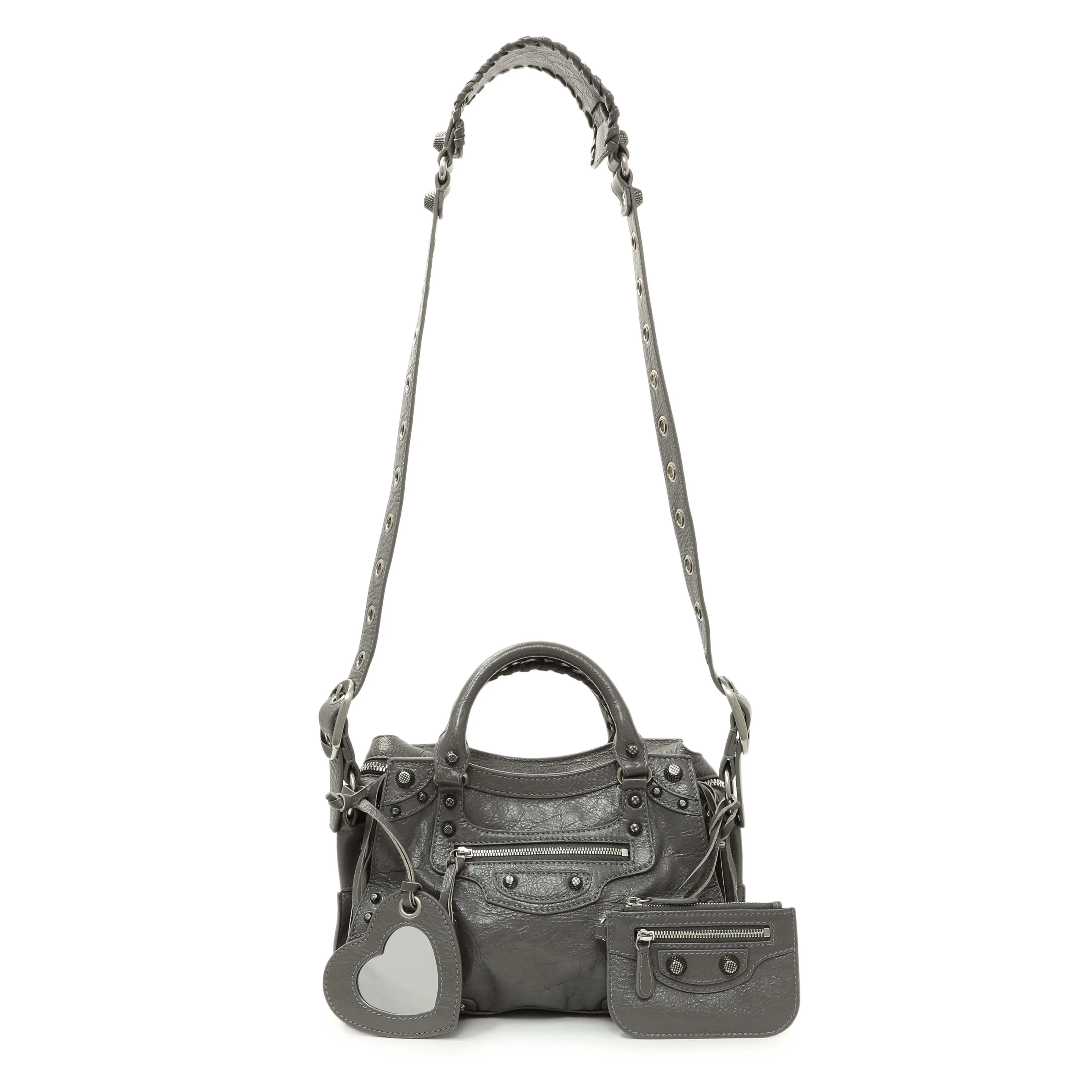 Balenciaga Dark Grey Agneau Arena Neo Cagole Handbag XS