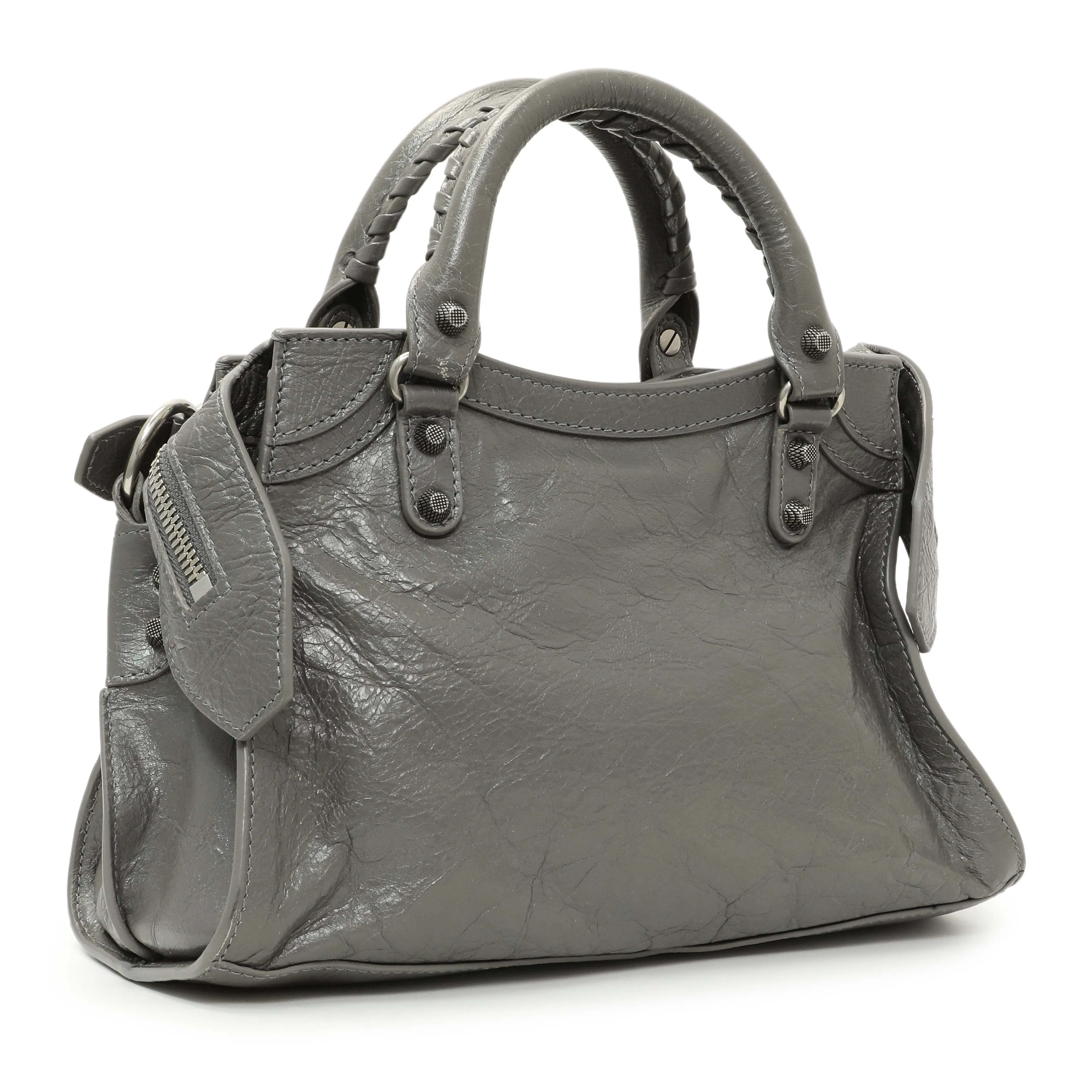 Balenciaga Dark Grey Agneau Arena Neo Cagole Handbag XS