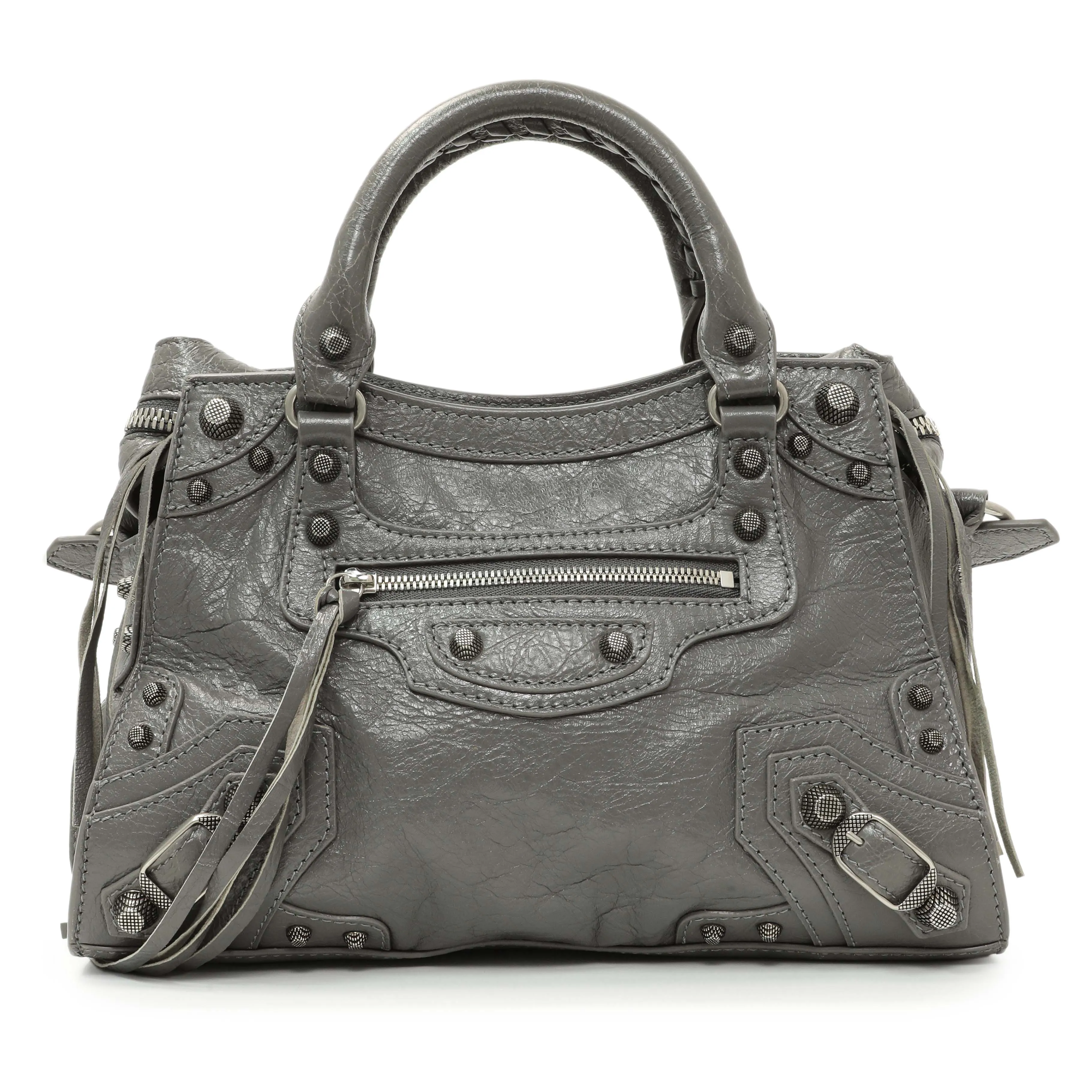 Balenciaga Dark Grey Agneau Arena Neo Cagole Handbag XS