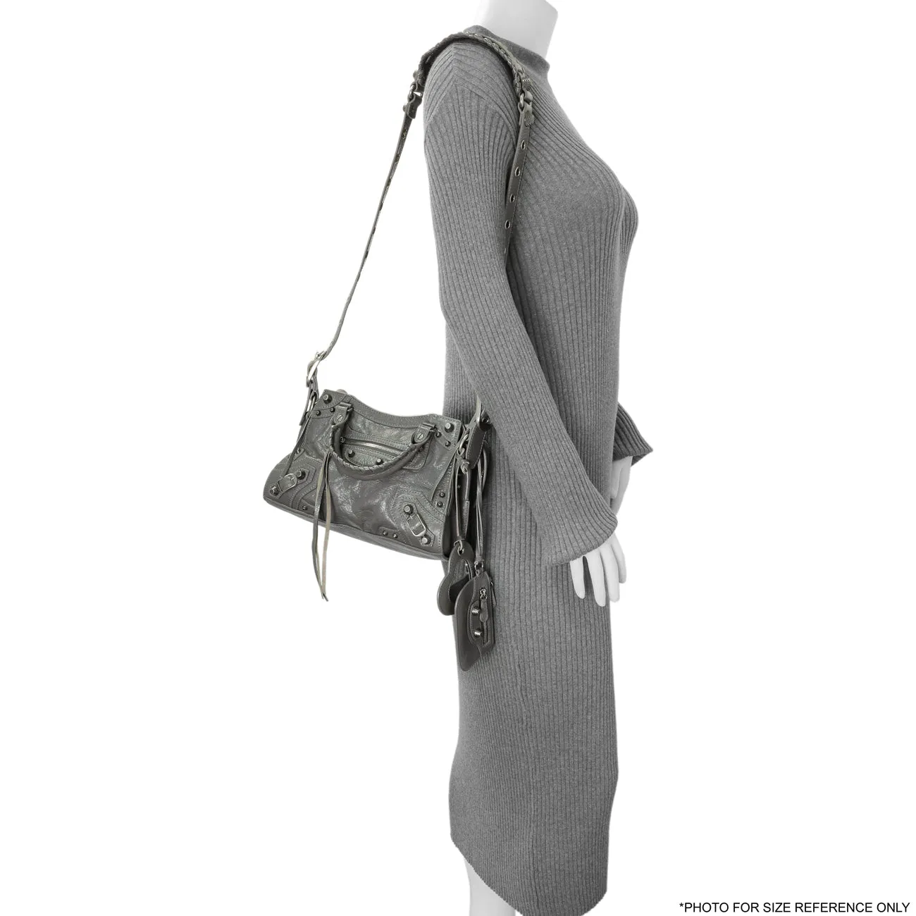 Balenciaga Dark Grey Agneau Arena Neo Cagole Handbag XS