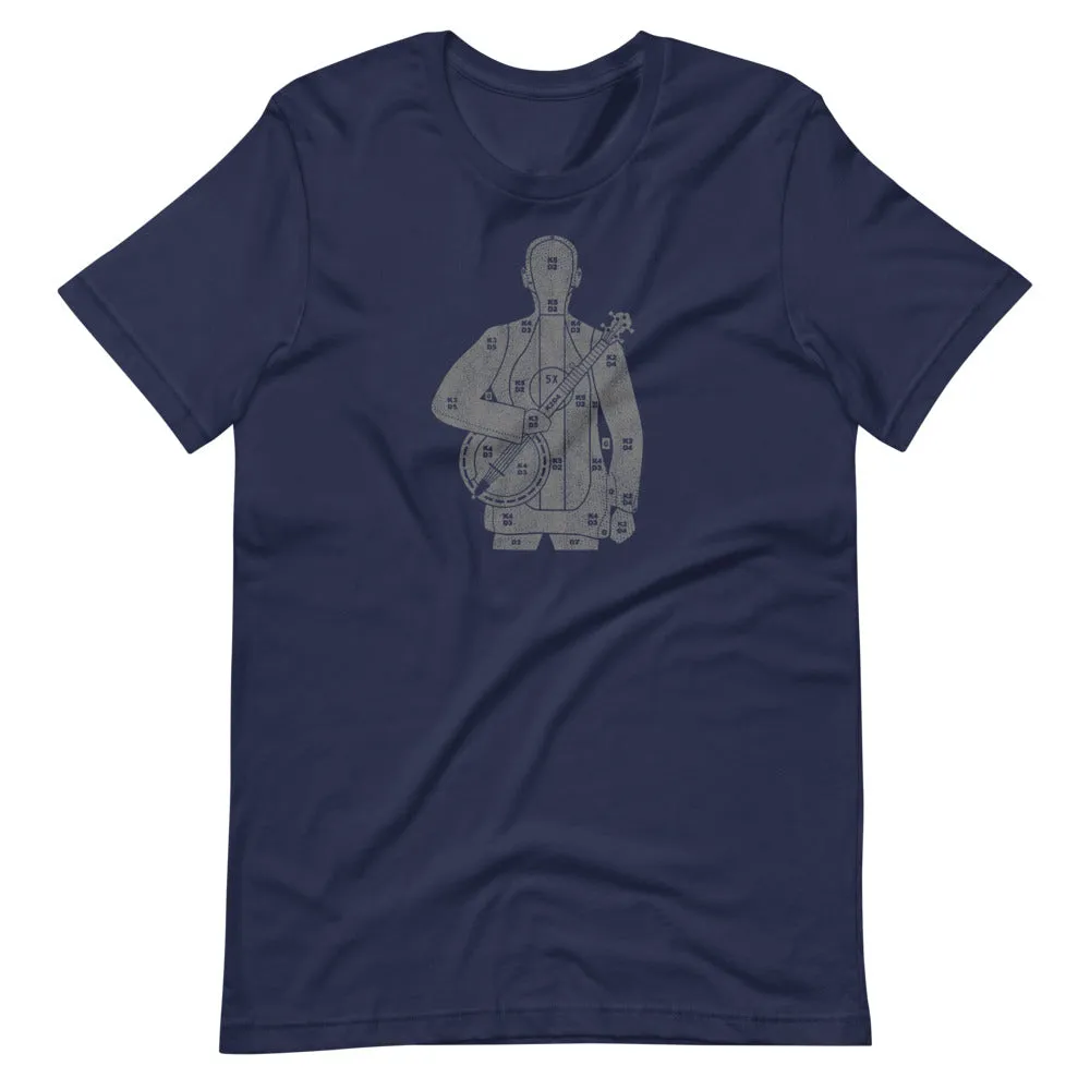 Banjo Player Shooting Target Short-Sleeve Unisex T-Shirt